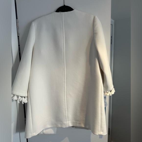 ZARA | White long jacket with tassel detail - Picture 5 of 5